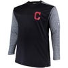 Cleveland Indians Majestic Big & Tall On-Field Tech Fleece Sweatshirt - Navy/Gray