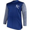 Kansas City Royals Majestic Big & Tall On-Field Tech Fleece Sweatshirt - Royal/Gray