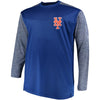 New York Mets Majestic Big & Tall On-Field Tech Fleece Sweatshirt - Royal/Gray