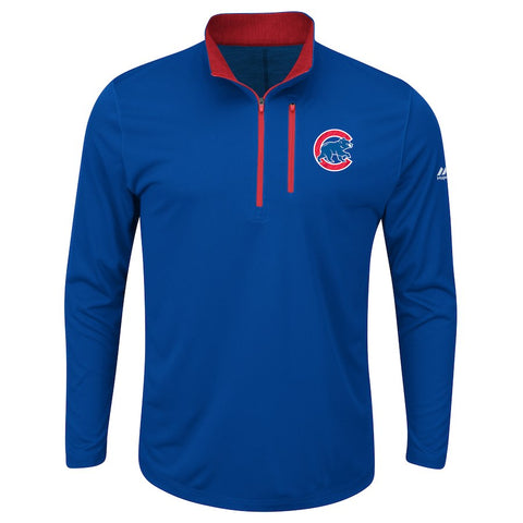 Chicago Cubs Majestic Big & Tall 643 Half-Zip Pullover Jacket - Royal