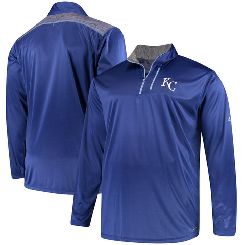 Kansas City Royals Majestic Big & Tall 643 Half-Zip Pullover Jacket - Royal