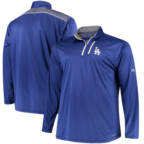 Los Angeles Dodgers Majestic Big & Tall 643 Half-Zip Pullover Jacket - Royal