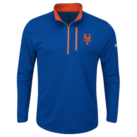 New York Mets Majestic Big & Tall 643 Half-Zip Pullover Jacket - Royal