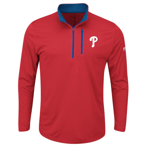 Philadelphia Phillies Majestic Big & Tall 643 Half-Zip Pullover Jacket - Red