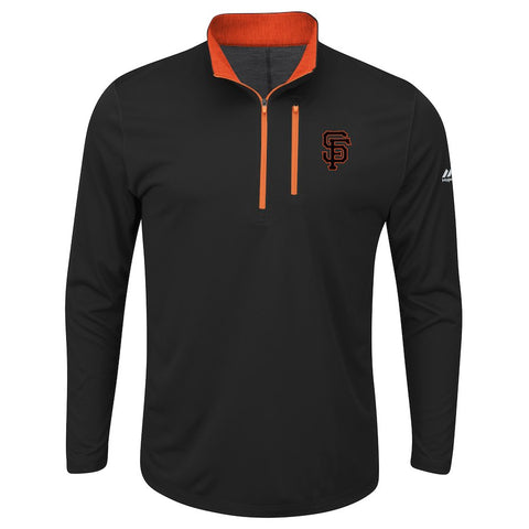 San Francisco Giants Majestic Big & Tall 643 Half-Zip Pullover Jacket - Black