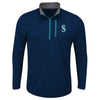 Seattle Mariners Majestic Big & Tall 643 Half-Zip Pullover Jacket - Navy