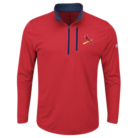 St. Louis Cardinals Majestic Big & Tall 643 Half-Zip Pullover Jacket - Red