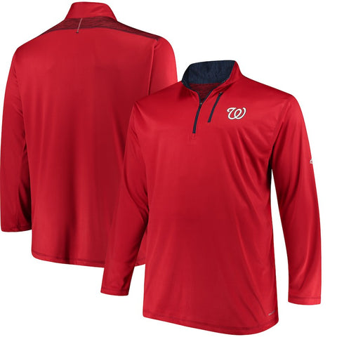 Washington Nationals Majestic Big & Tall 643 Half-Zip Pullover Jacket - Red