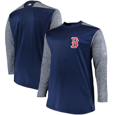 Boston Red Sox Majestic Big & Tall On-Field Tech Fleece Sweatshirt - Navy/Gray