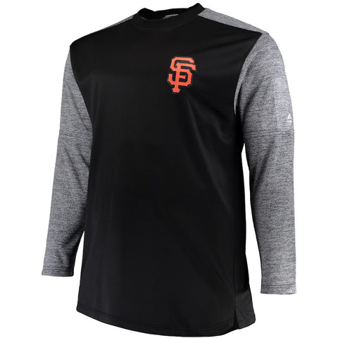 San Francisco Giants Majestic Big & Tall On-Field Tech Fleece Sweatshirt - Black/Gray