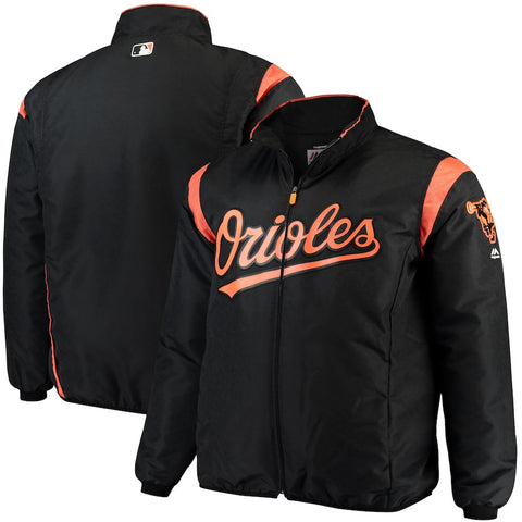 Baltimore Orioles Majestic Big & Tall On-Field Premier Full-Zip Jacket - Black