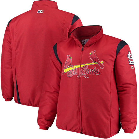 St. Louis Cardinals Majestic Big & Tall On-Field Premier Full-Zip Jacket - Red