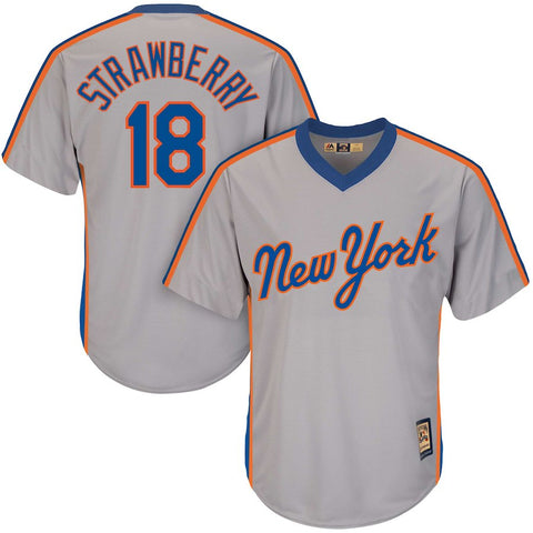 Darryl Strawberry New York Mets Majestic Big & Tall Cooperstown Collection Cool Base Replica Player Jersey - Gray