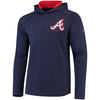 Atlanta Braves Under Armour Charged Henley Pullover Hoodie - Navy