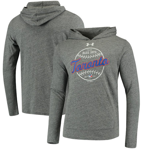 Toronto Blue Jays Under Armour Tri-Blend Pullover Hoodie - Heathered Gray