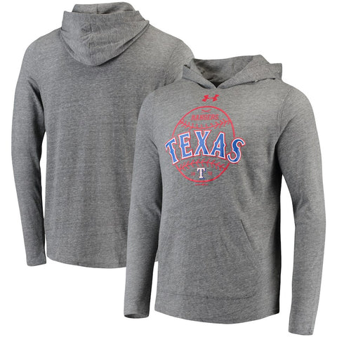 Texas Rangers Under Armour Tri-Blend Pullover Hoodie - Heathered Gray