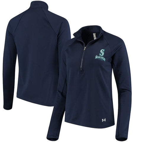 Seattle Mariners Under Armour Women's Team Logo Half-Zip Jacket - Navy