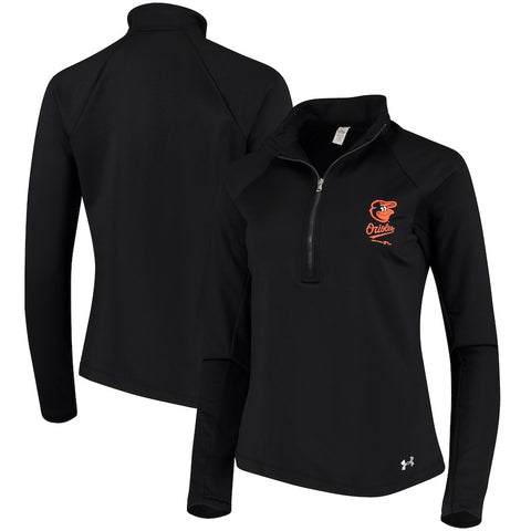 Baltimore Orioles Under Armour Women's Team Logo Half-Zip Performance Jacket - Black