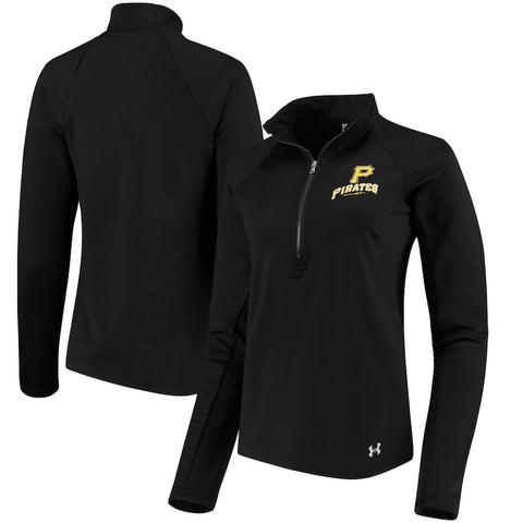 Pittsburgh Pirates Under Armour Women's Team Logo Half-Zip Jacket - Black