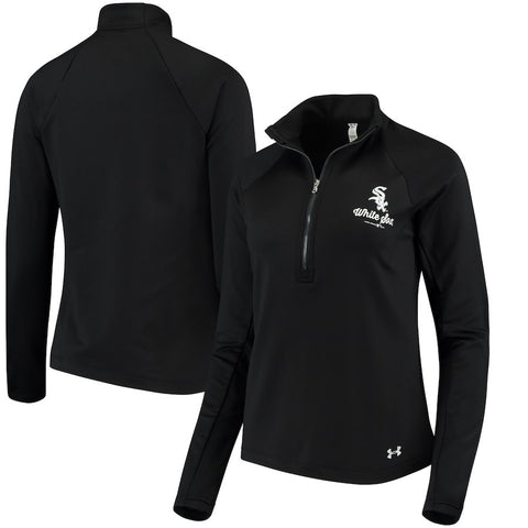 Chicago White Sox Under Armour Women's Team Logo Half-Zip Jacket - Black