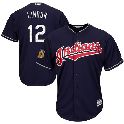 Francisco Lindor Cleveland Indians Majestic 2017 Spring Training Cool Base Player Jersey - Navy