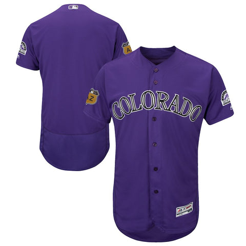 Colorado Rockies Majestic 2017 Spring Training Authentic Flex Base Team Jersey - Purple