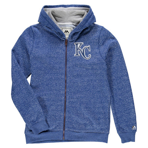 Kansas City Royals Majestic Youth Winning Streak Marled Full-Zip Hoodie - Royal