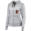 Baltimore Orioles 5th & Ocean by New Era Women's Space Dye French Terry Full-Zip Hoodie - Black