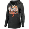 Baltimore Orioles 5th & Ocean by New Era Women's Jersey Tri-Blend Pullover Hoodie - Black