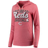 Cincinnati Reds 5th & Ocean by New Era Women's Jersey Tri-Blend Pullover Hoodie - Red