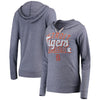 Detroit Tigers 5th & Ocean by New Era Women's Jersey Tri-Blend Pullover Hoodie - Navy