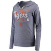 Detroit Tigers 5th & Ocean by New Era Women's Jersey Tri-Blend Pullover Hoodie - Navy