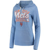New York Mets 5th & Ocean by New Era Women's Jersey Tri-Blend Pullover Hoodie - Royal