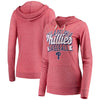Philadelphia Phillies 5th & Ocean by New Era Women's Jersey Tri-Blend Pullover Hoodie - Red