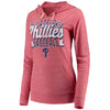 Philadelphia Phillies 5th & Ocean by New Era Women's Jersey Tri-Blend Pullover Hoodie - Red