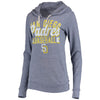 San Diego Padres 5th & Ocean by New Era Women's Jersey Tri-Blend Pullover Hoodie - Navy