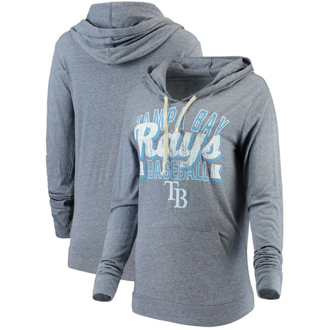 Tampa Bay Rays 5th & Ocean by New Era Women's Jersey Tri-Blend Pullover Hoodie - Navy