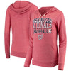 Washington Nationals 5th & Ocean by New Era Women's Jersey Tri-Blend Pullover Hoodie - Red