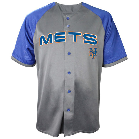 New York Mets Stitches Glitch Jersey - Charcoal/Royal