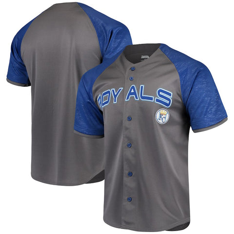 Kansas City Royals Stitches Glitch Jersey - Charcoal/Royal