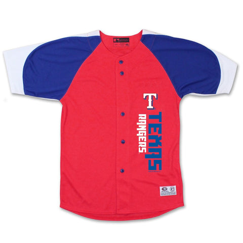 Texas Rangers Stitches Youth Vertical Jersey - Red/Royal