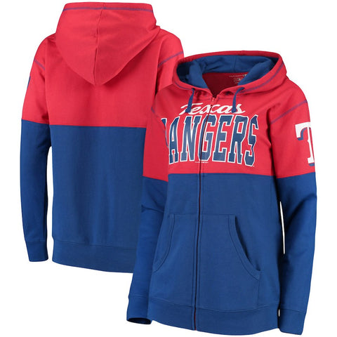 Texas Rangers 5th & Ocean by New Era Women's Full-Zip Hoodie - Royal/Red