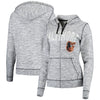 Baltimore Orioles 5th & Ocean by New Era Women's Space Dye French Terry Full-Zip Hoodie - Black