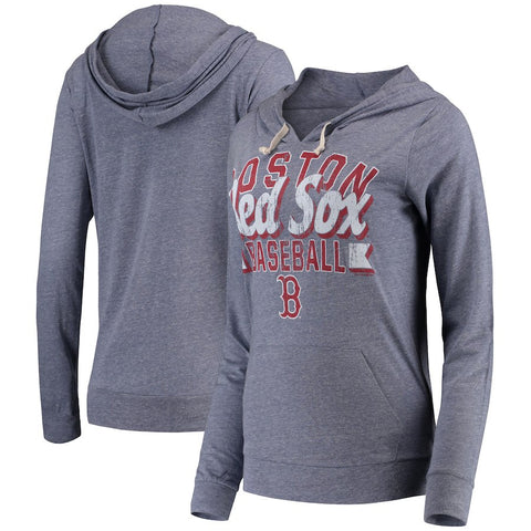Boston Red Sox 5th & Ocean by New Era Women's Jersey Tri-Blend Pullover Hoodie - Navy