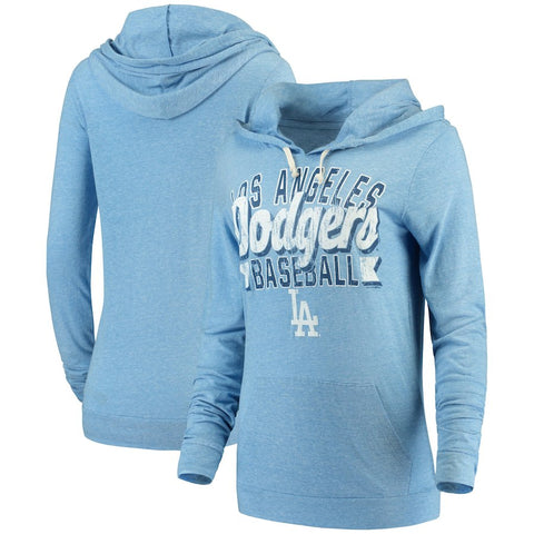 Los Angeles Dodgers 5th & Ocean by New Era Women's Jersey Tri-Blend Pullover Hoodie - Royal