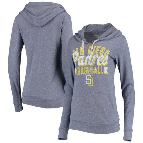 San Diego Padres 5th & Ocean by New Era Women's Jersey Tri-Blend Pullover Hoodie - Navy