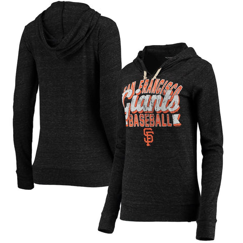 San Francisco Giants 5th & Ocean by New Era Women's Jersey Tri-Blend Pullover Hoodie - Charcoal