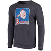 Atlanta Braves Majestic Threads Cooperstown Collection Tri-Blend Pocket Fleece Sweatshirt - Navy
