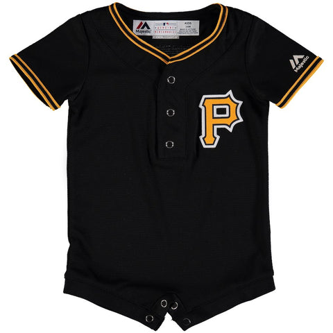 Pittsburgh Pirates Majestic Newborn & Infant Alternate Cool Base Romper Jersey - Black