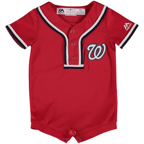 Washington Nationals Majestic Newborn & Infant Alternate Cool Base Romper Jersey - Scarlet
